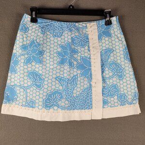 Lilly Pulitzer Skort Skirt 2 Blue White Floral